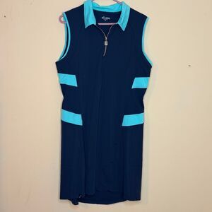 SwingDish women’s golf dress size large navy aqua